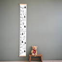 Growth Chart For Kids - Black & White Wild Animals