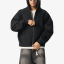 Men's Fleeced Full-Zip Boxy Hoodie