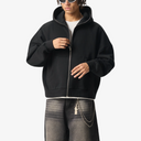 Men's Fleeced Full-Zip Boxy Hoodie
