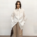 "Heart's Desire" High-End High-Density Nylon Cotton Drapes Stylish All-Match Silhouette Shirt