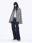 Tencel Acetate Jacquard Check Dropped Shoulder Shirt"Style Diary"