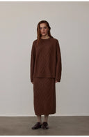 "Rozen Maiden" 26S Australian Merino Wool Cable Skirt
