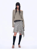"Fashion Law" Casual One-Shoulder Raglan Sleeve T-Shirt Top
