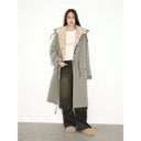 "Winter Institute" Windproof and Warm Drop Shoulder Large Version Long Hooded Detachable Liner Parka