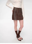 "Houston Street" New Zealand Imported Sheepskin Vintage A-Line Short Skirt
