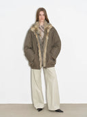 Travel Notes Fashionable Warm and Fluffy Waterproof Outdoor Fox Fur Collar Removable down Parka for Winter