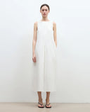 "Deyanuo" Hemp Three-Dimensional Hourglass Sleeveless round Neck Loose Slim Dress for Women