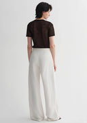 Summer Mulberry Silk Linen Waistless Three-Dimensional Pleated Wide-Leg Pants for Women
