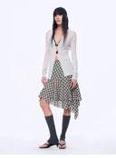 "Long Island Vacation" Wool Blend V-Neck Straight Shoulder Knitted Cardigan Spring