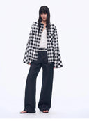 Tencel Acetate Jacquard Check Dropped Shoulder Shirt"Style Diary"