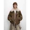 Cutting-Edge Style, Warm and Detachable Raccoon Fur Collar Short Silhouette down Jacket
