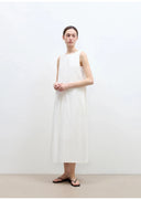 "Deyanuo" Hemp Three-Dimensional Hourglass Sleeveless round Neck Loose Slim Dress for Women