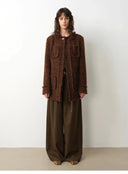 "Sophisticated Lady" Italian Imported Haute Couture Tailored Tweed Jacket with Gold Buttons for Women