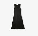 Lightweight and Zero-Pressure Cupro Linen Textured Anti-Wrinkle V-Neck Sleeveless A-Line Dress
