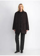 "Diamond Texture" Splicing Lapel 90 White Goose down Barn Jacket down Jacket Women